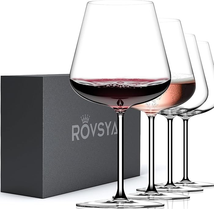 Red Wine Glasses Set of 4, 28 oz Large Wine Glasses, Hand Blown Crystal Clearer, Lighter for Tast... | Amazon (US)