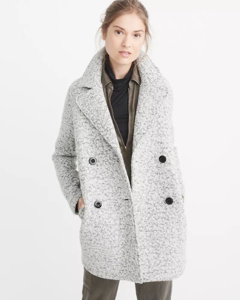 Nubby Wool-Blend Peacoat | Abercrombie & Fitch US & UK