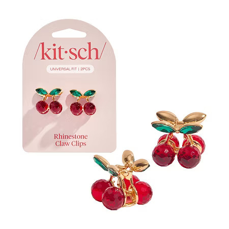 Kitsch 2-pc. Mini Rhinestone Cherry Claw Clip Value Set, One Size | JCPenney