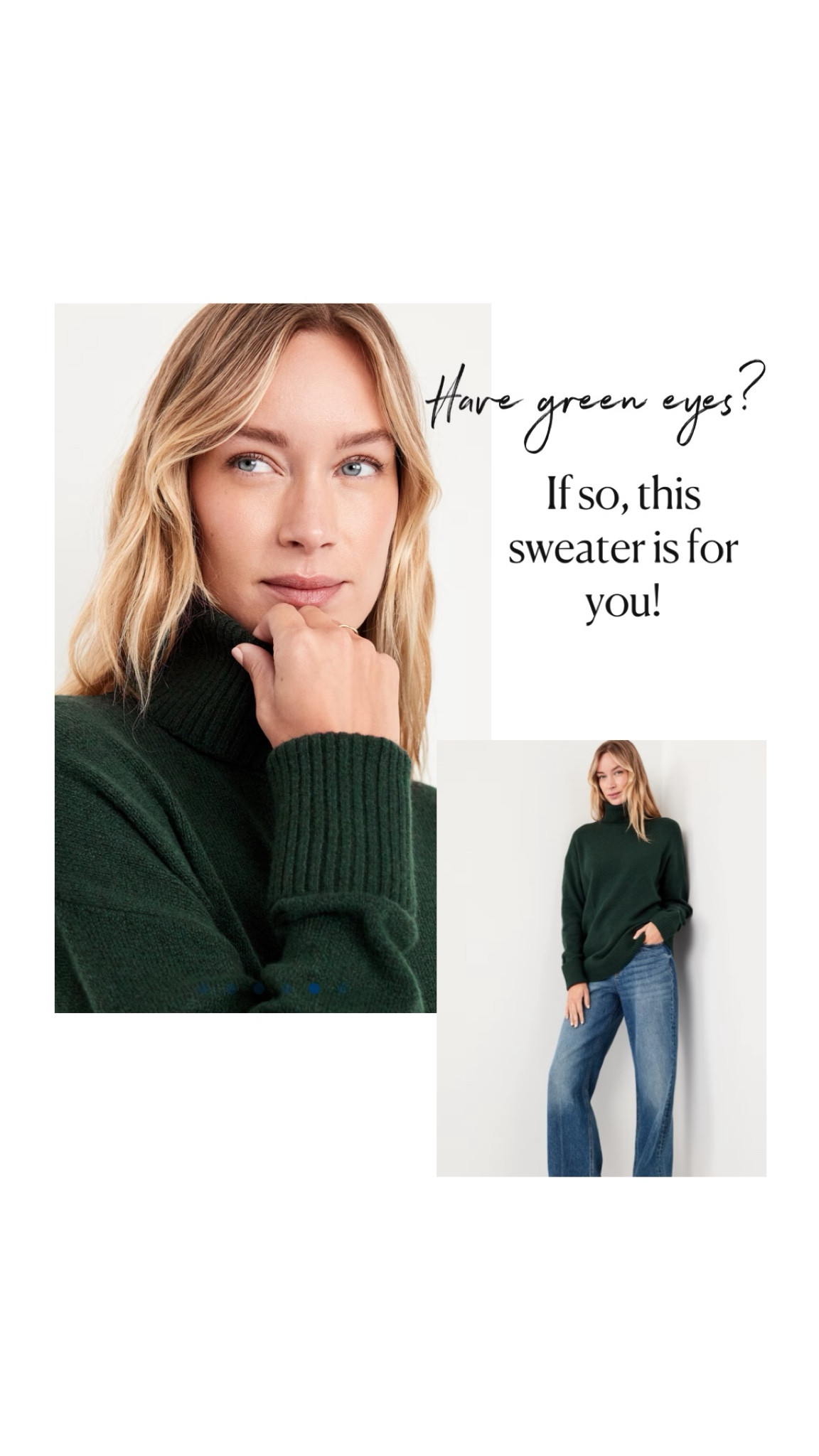 Have green eyes? If so, this sweater is for you. But only if you want everyone to notice you’re glowing 💚

#LTKSeasonal #LTKGiftGuide