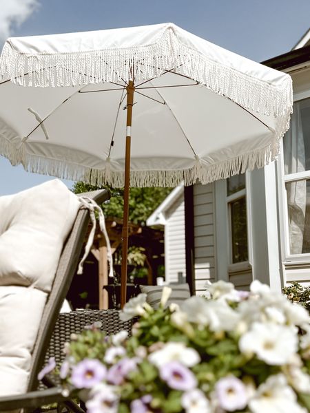Cozy new Amazon umbrella find for your patio— available in other prints & solid colors too! ☀️ 

#LTKhome #LTKFind #LTKSeasonal