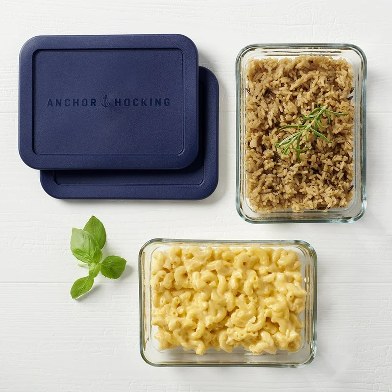Anchor Hocking Glass Food Storage Containers with Lids, 3 Cup Rectangular, Set of 2 | Walmart (US)