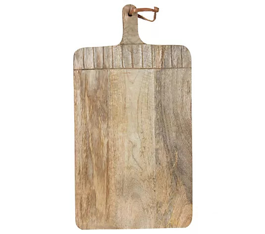 Foreside Tall Rectangle Hand Carved Wood Cutting Board | QVC