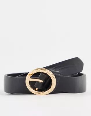 Madein gold buckle belt in black | ASOS (Global)