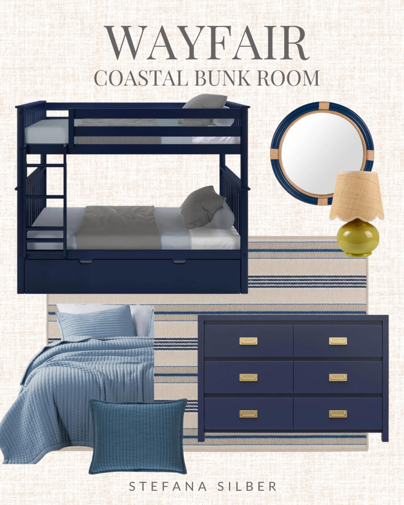 Wayfair, bunk bed, rug, dresser, quilt set, sham, table lamp, wall mirror 

#LTKSaleAlert #LTKOver40 #LTKHome