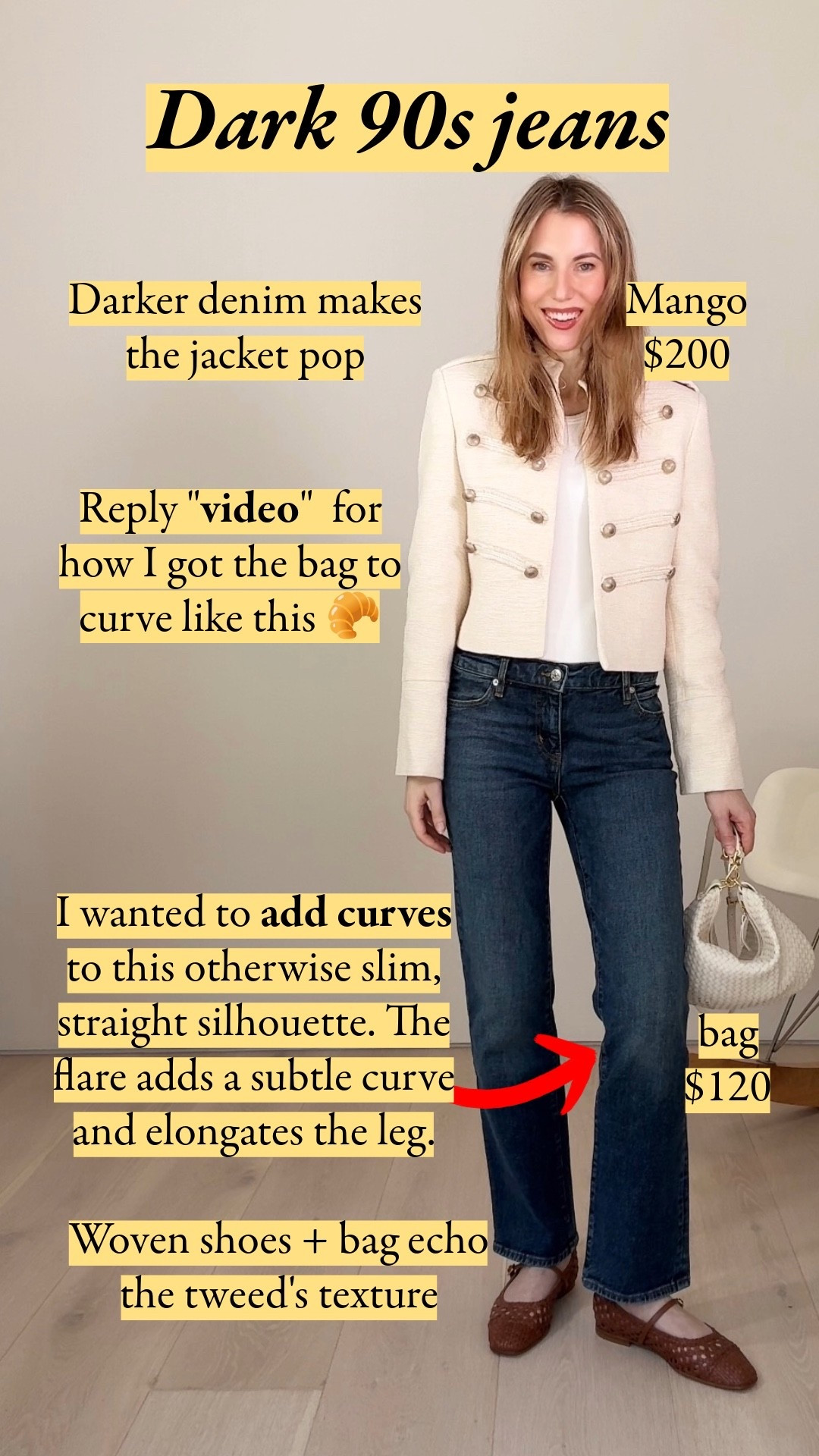 The jacket is size S, my usual. The sleeves are fitted, so size up for more roomie sleeves. My Frame jeans remind me of CBK's 90s Levi's with their subtle flare + easy fit around the thighs. I always feel great in them. TTS.

#LTKootd #LTKSeasonal #LTKWorkwear