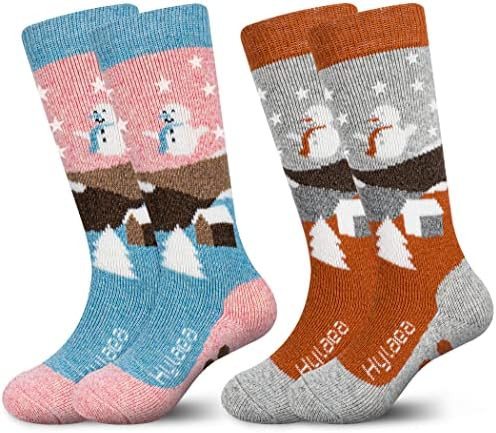 Hylaea Merino Wool Ski Socks Kids, Knee-high Warm Thermal Snowboard Skating Socks for Boys Girls ... | Amazon (US)