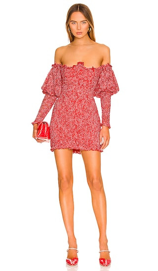 Clarisse Off The Shoulder Mini Dress in Red | Revolve Clothing (Global)