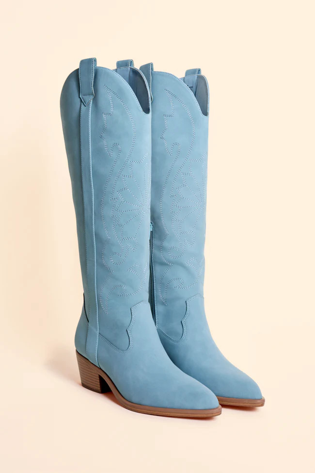 Shania Blue Boots | Pink Lily