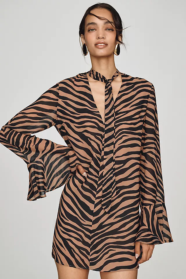 Marion Chiffon Mini Dress | Anthropologie (US)
