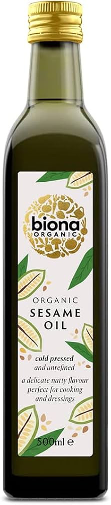 Biona Organic Sesame Seed Oil, 500ml - From Organic Sesame Seeds - Cold Pressed and Unrefined - D... | Amazon (UK)