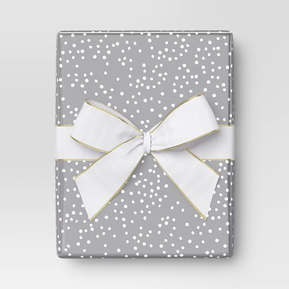 25 sq ft Metallic White Polka Dot Christmas Gift Wrap Silver - Wondershop™ | Target