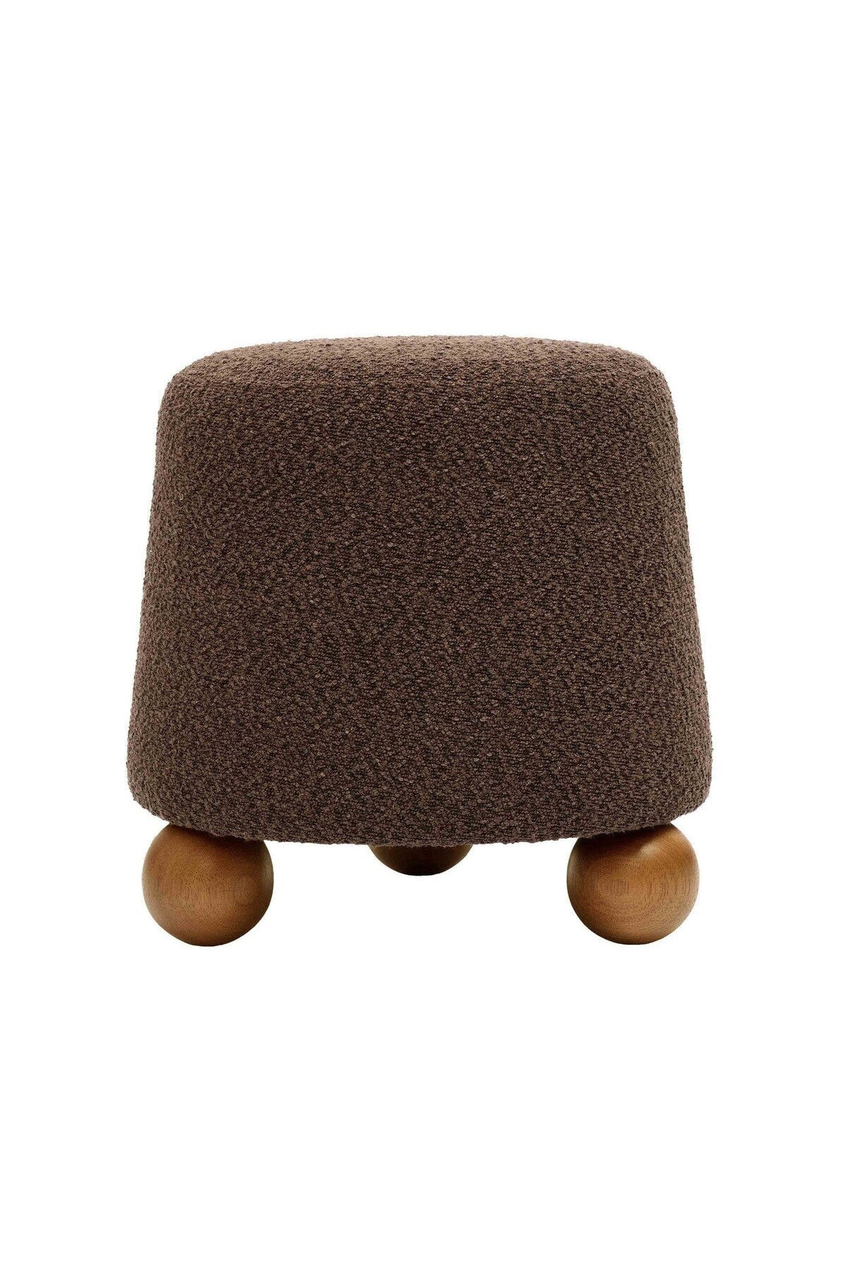 Jaine Chocolate Brown Boucle Stool | THELIFESTYLEDCO