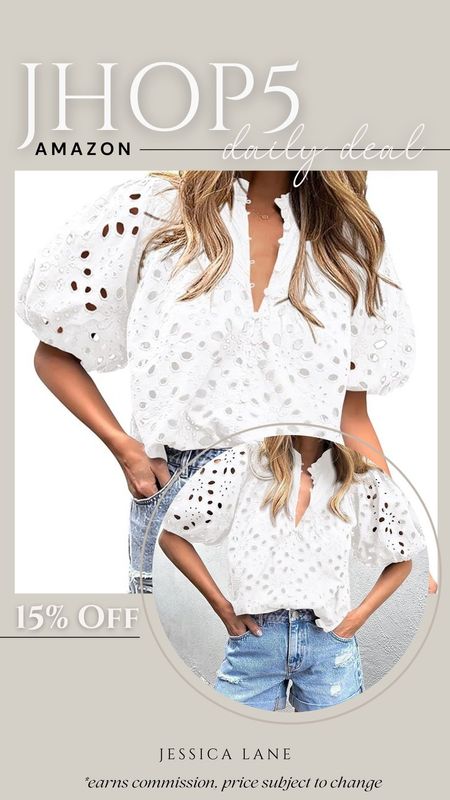 Gorgeous eyelet short sleeve blouse, 15% off right now, lots of colors available! So cute for spring and summer! Amazon fashion, Amazon deal, eyelet blouse, women's blouse, spring top, summer top, dressy blouse, women's fashion

#LTKsalealert #LTKstyletip #LTKfindsunder50