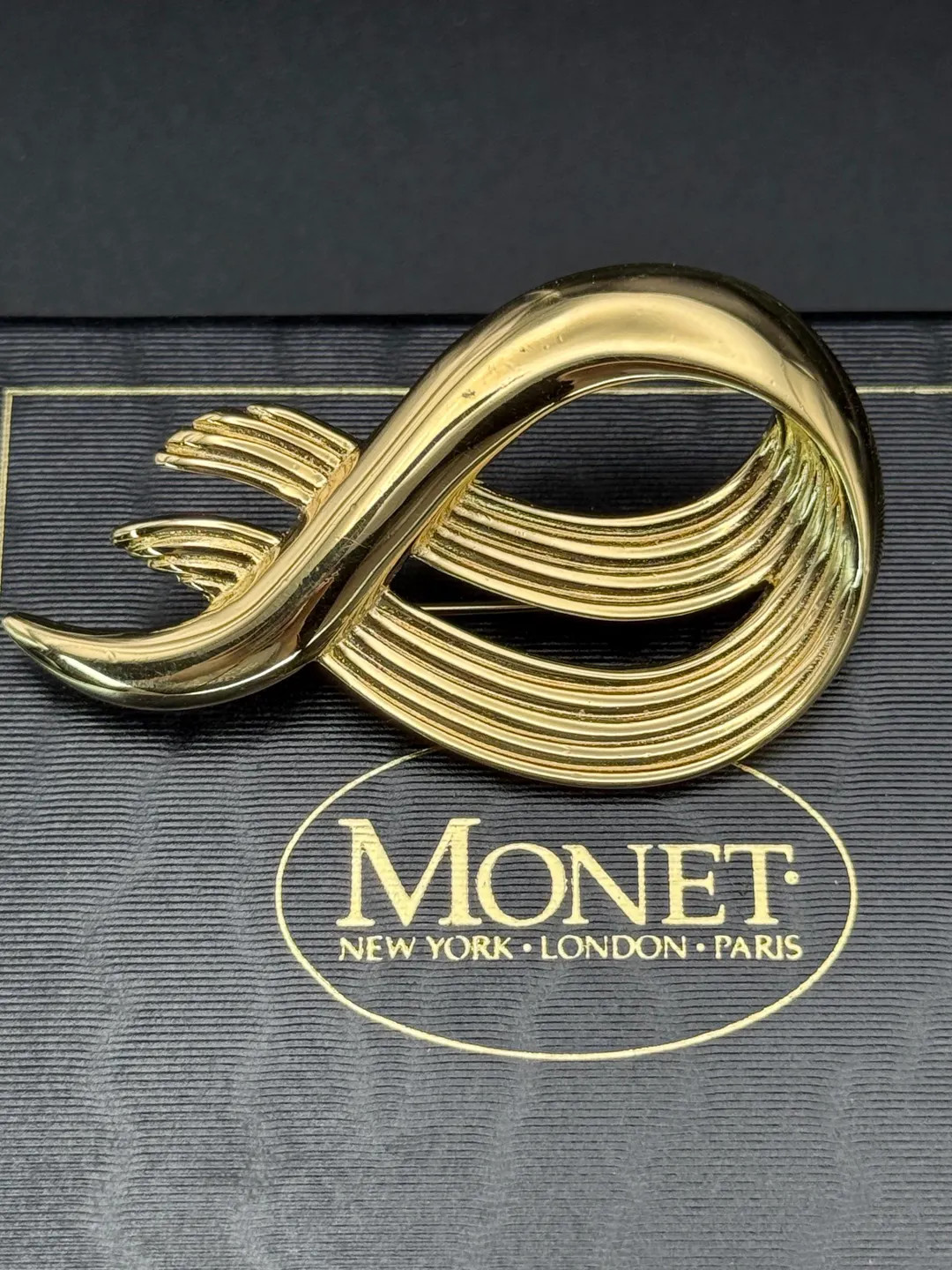 Vintage Monet Brooch Gold Tone Women Brand Signed Monet American Exellent Condition Circa 50s Gif... | Etsy (US)