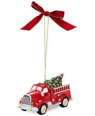 Christmas Tree Fire Truck & Tree Ornament | Macy's