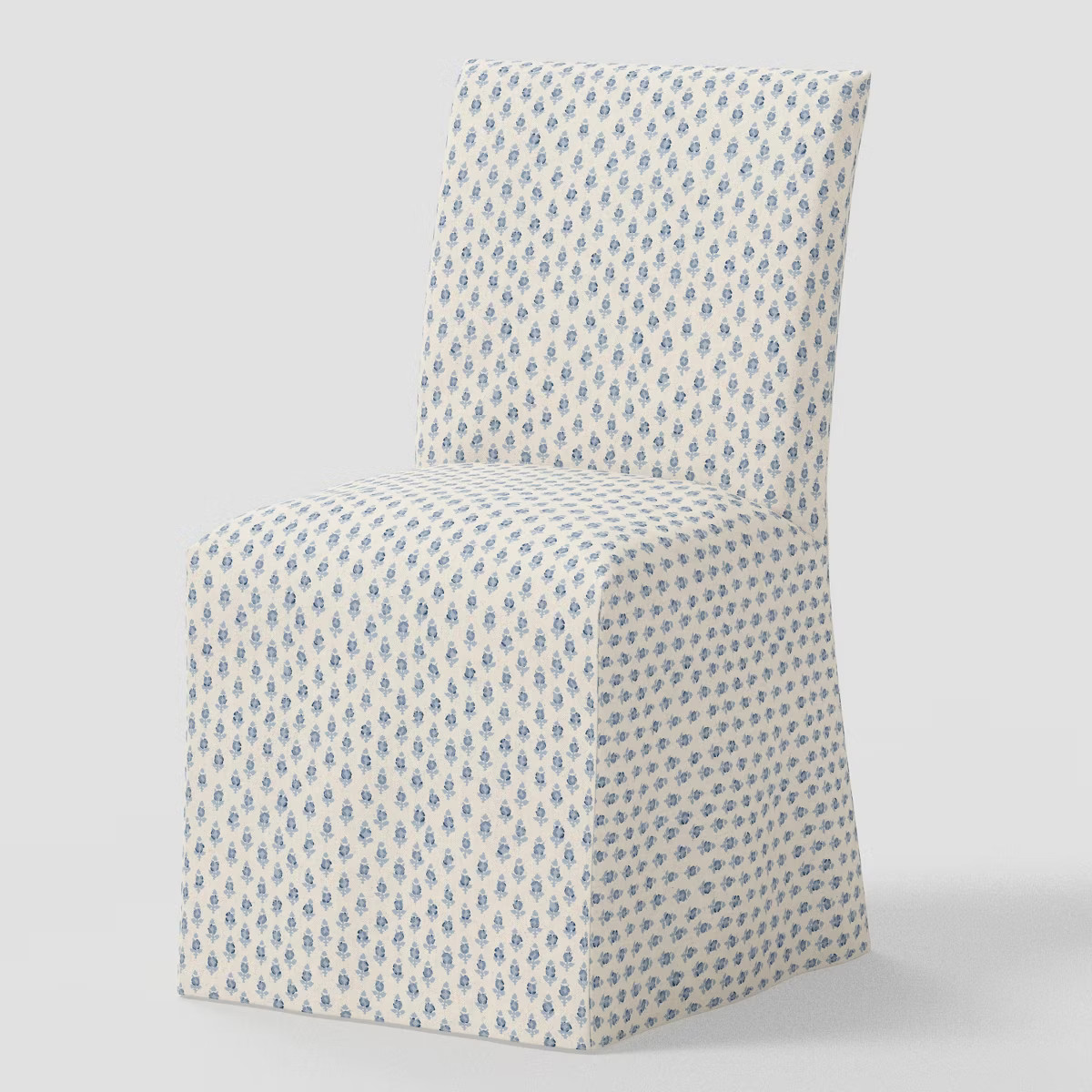 Kay Slipcovered Dining Chair Bagru Block Blue - Threshold™ | Target