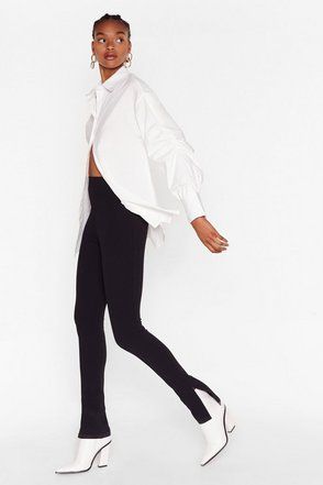 Slit Down Honey High-Waisted Trousers | NastyGal (UK, IE)