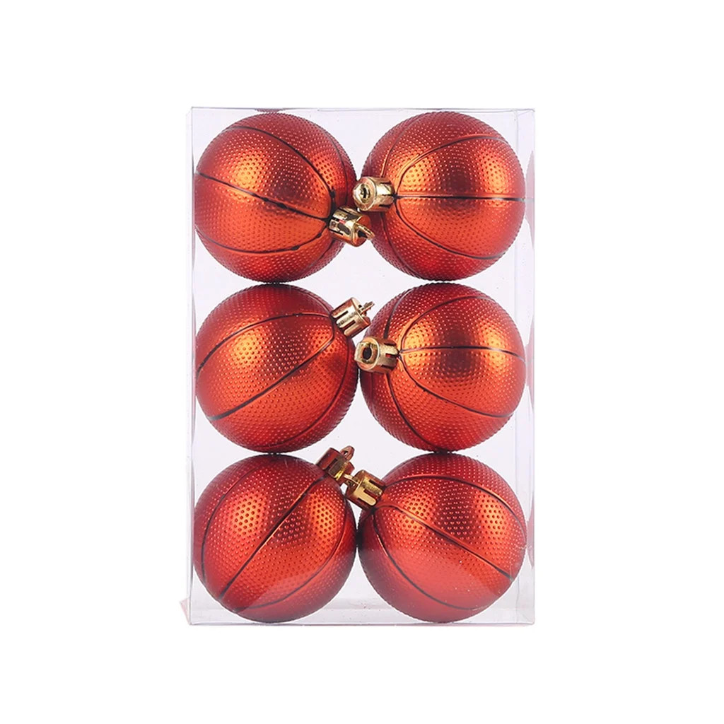 6pcs Christmas Balls Xmas Tree Ornaments Christmas Football Ornaments Sports Theme Christmas Tree... | Walmart (US)