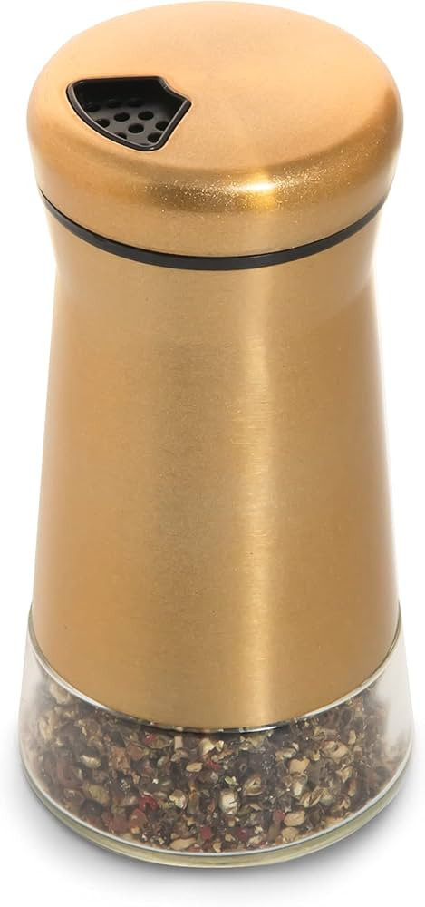 bonris Copper Stainless Steel Salt and Pepper Shakers,Clear Bottom Jar Bottle Container with Stai... | Amazon (US)