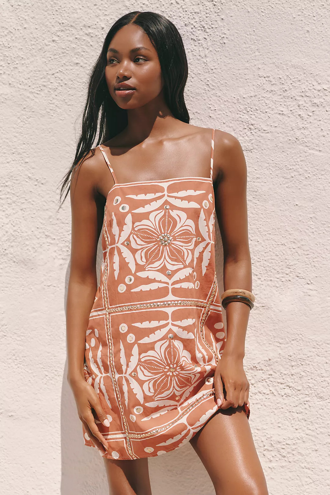 Celandine Cotton Printed Shift Dress | Anthropologie (US)