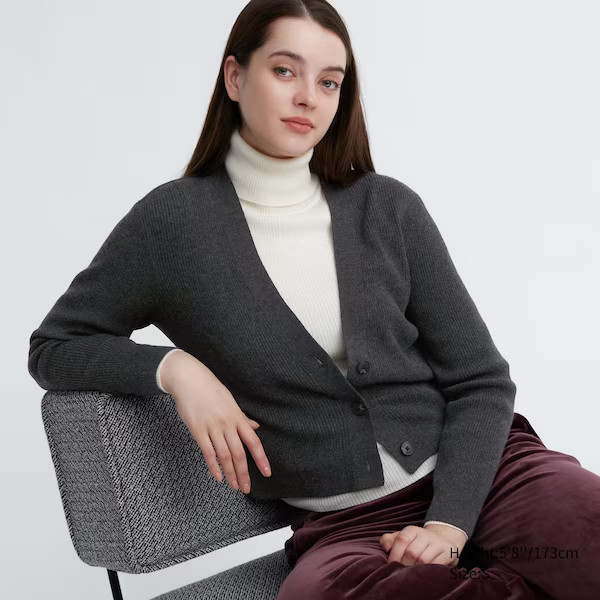 Washable Knit Ribbed Long-Sleeve Cardigan | UNIQLO (US)