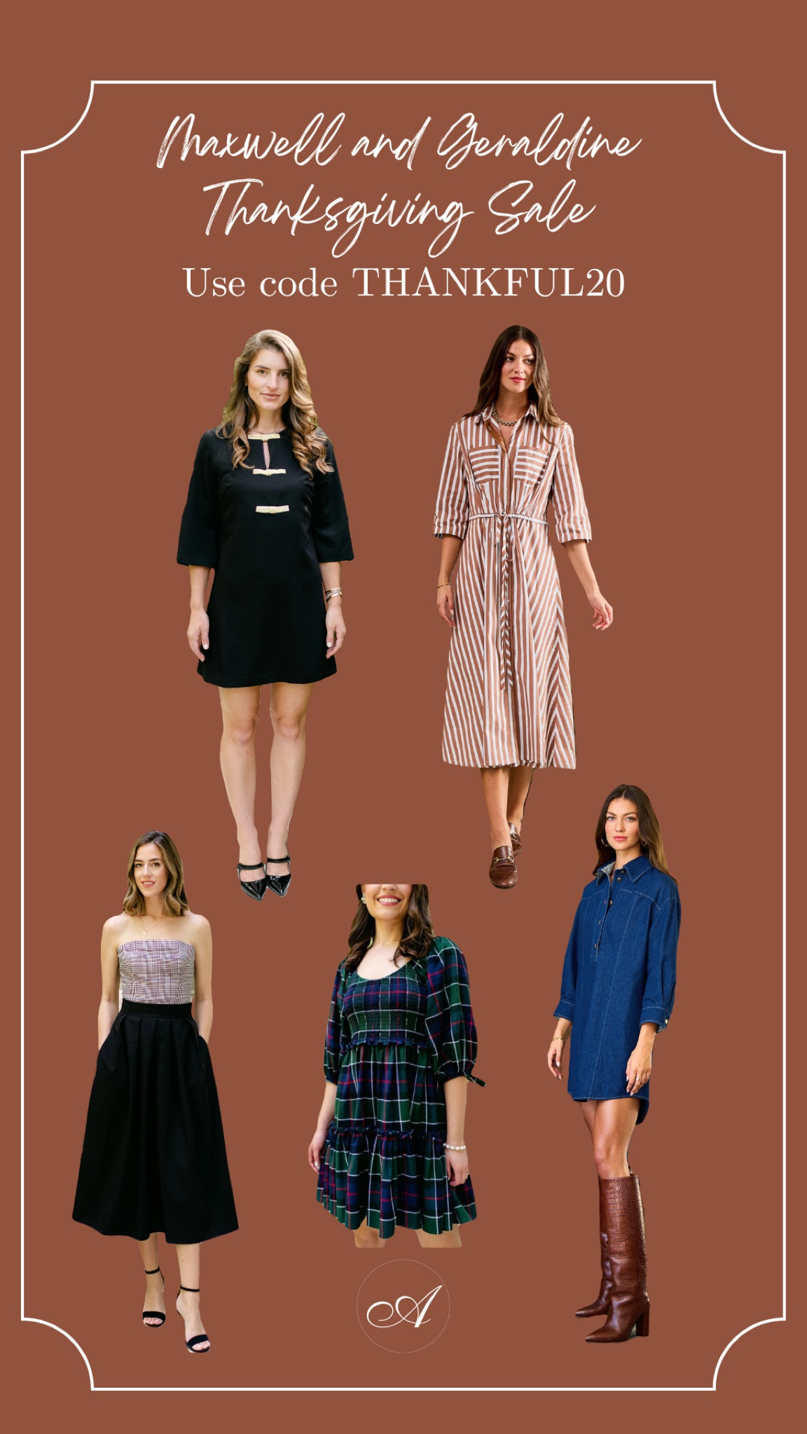 Maxwell and Geraldine is having a Thanksgiving sale! Use code THANKFUL20 for 20% off your purchase! I’ve linked a few of my favorites 🤎


#LTKStyleTip #LTKSeasonal #LTKHoliday