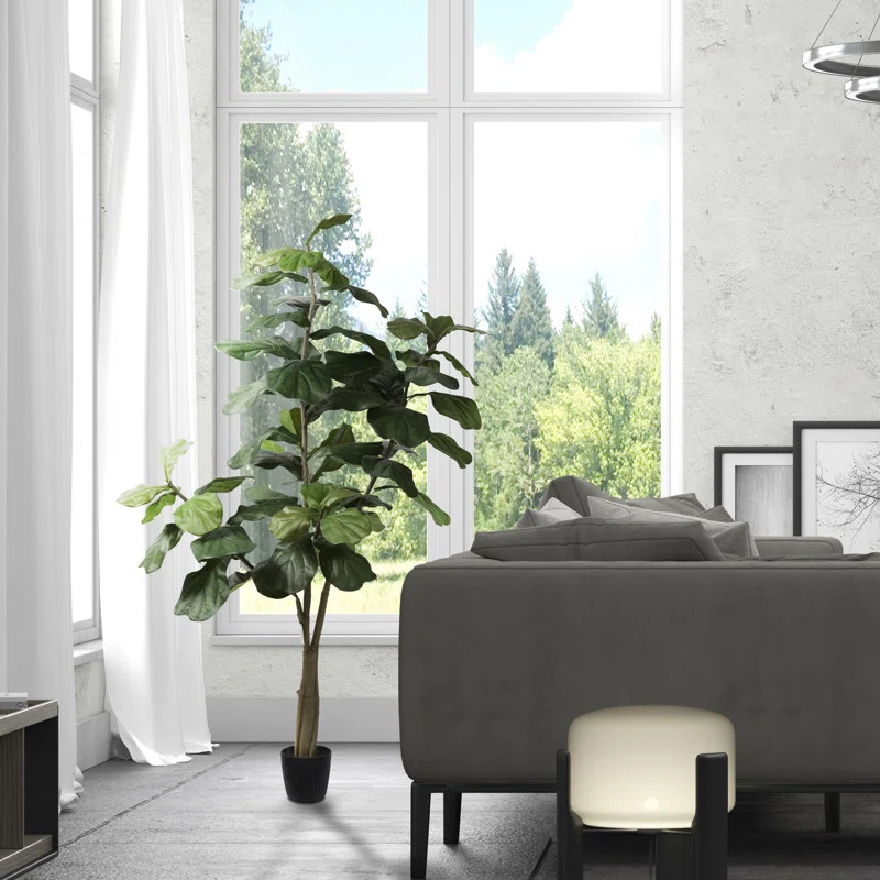 Faux Fiddle Leaf Fig Tree in Pot | Wayfair North America