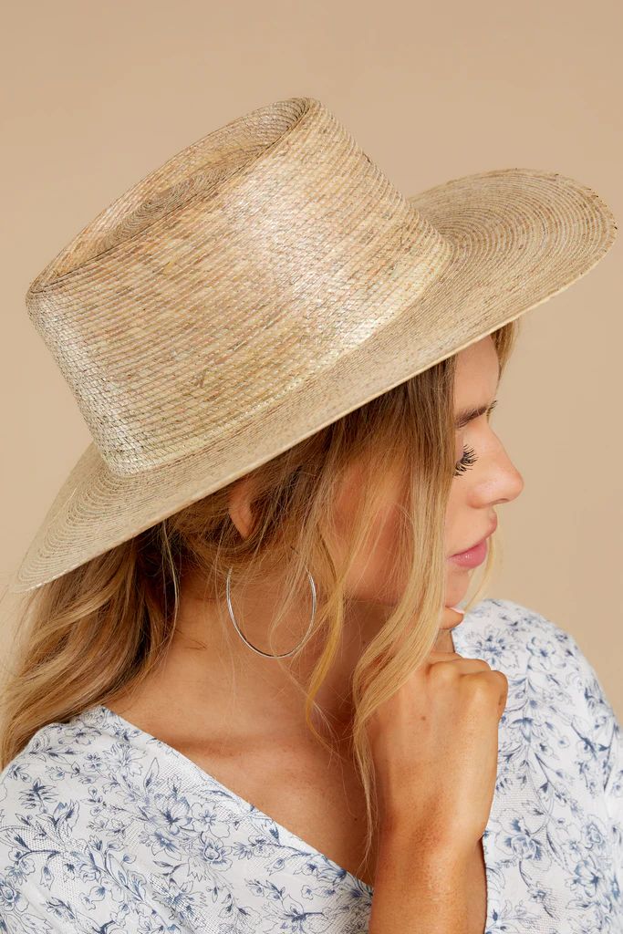 Palma Natural Boater Hat | Red Dress 