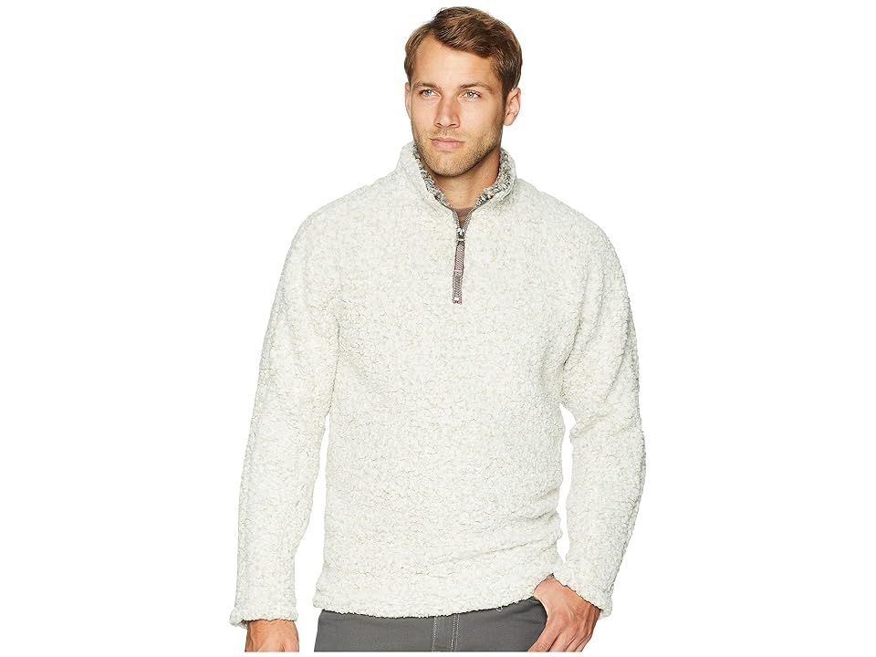 True Grit Frosty Tipped Pile 1/4 Zip Pullover (Putty) Men's Clothing | Zappos
