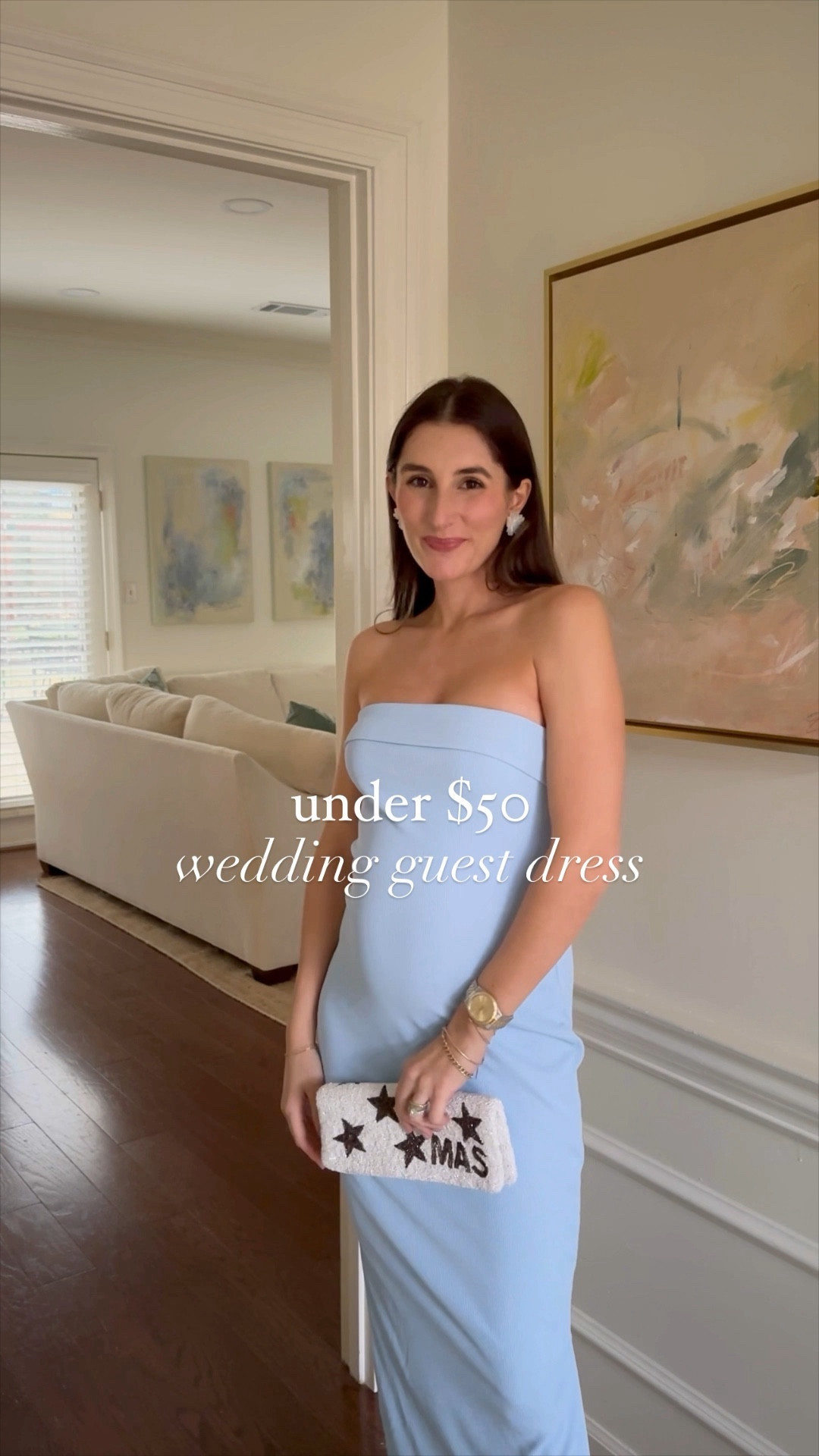 Under $50 wedding guest dress 🤍 wearing a small! 

#LTKbump #LTKfindsunder100 #LTKfindsunder50