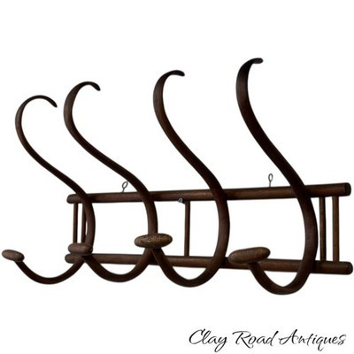 antique thonet elm oak bentwood hanging coat & hat rack 4 post victorian 19th or | eBay US