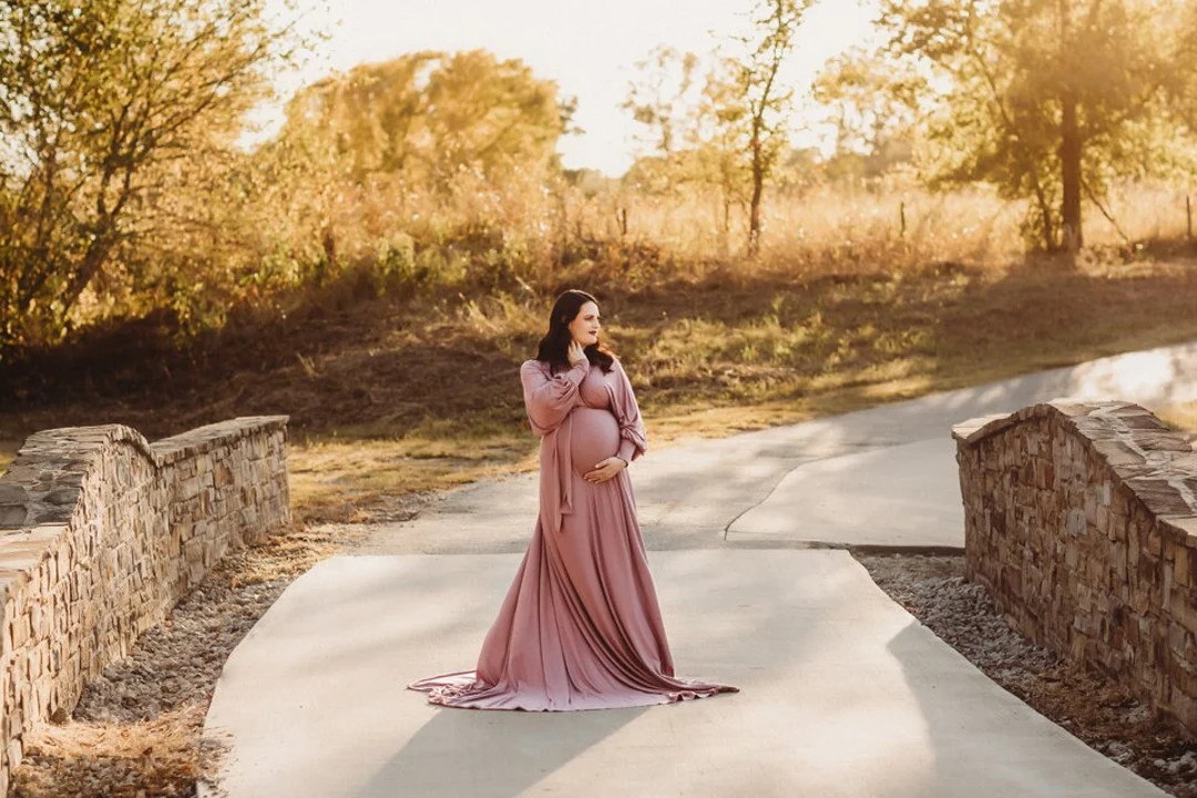 Long Sleeve Maternity Gown: Flowing Jersey Dress for Photoshoots - Etsy | Etsy (Global)