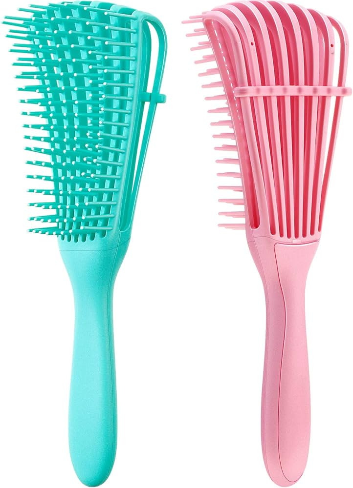 2 Pieces Detangling Brush for Afro America/African Hair Textured 3a to 4c Kinky Wavy/Curly/Coily/... | Amazon (US)