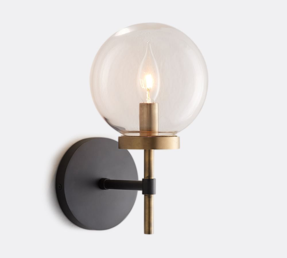 Camryn Glass Sconce, Bronze & Antique Brass | Pottery Barn (US)