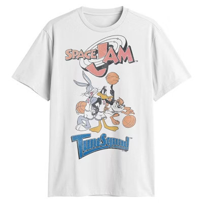 Men's Space Jam Short Sleeve Graphic T-Shirt - White XXL | Target