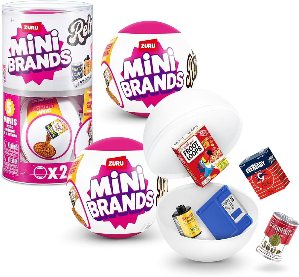 Mini Brands Retro 2 Pack Capsule, 60+ Mystery Mini's to Collect, Real Licenses, Rare Collectibles... | Amazon (US)