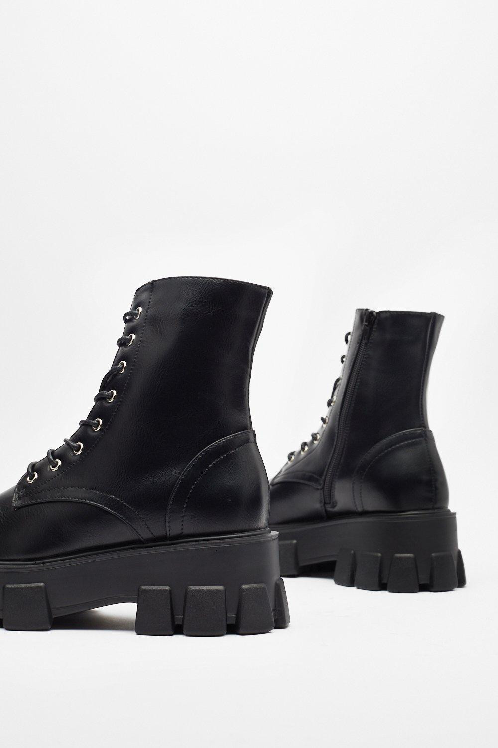 Cleated Chunky Biker Boots | Nasty Gal (US)