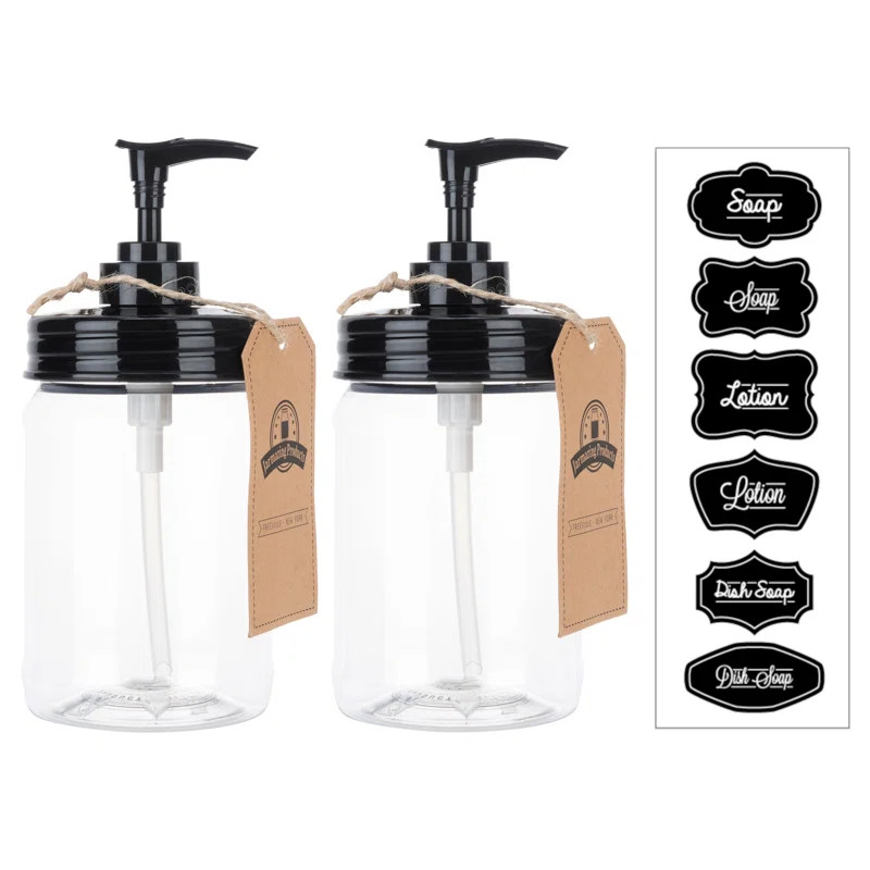 Mason Jar Soap & Lotion Dispenser (Set of 2) | Wayfair North America