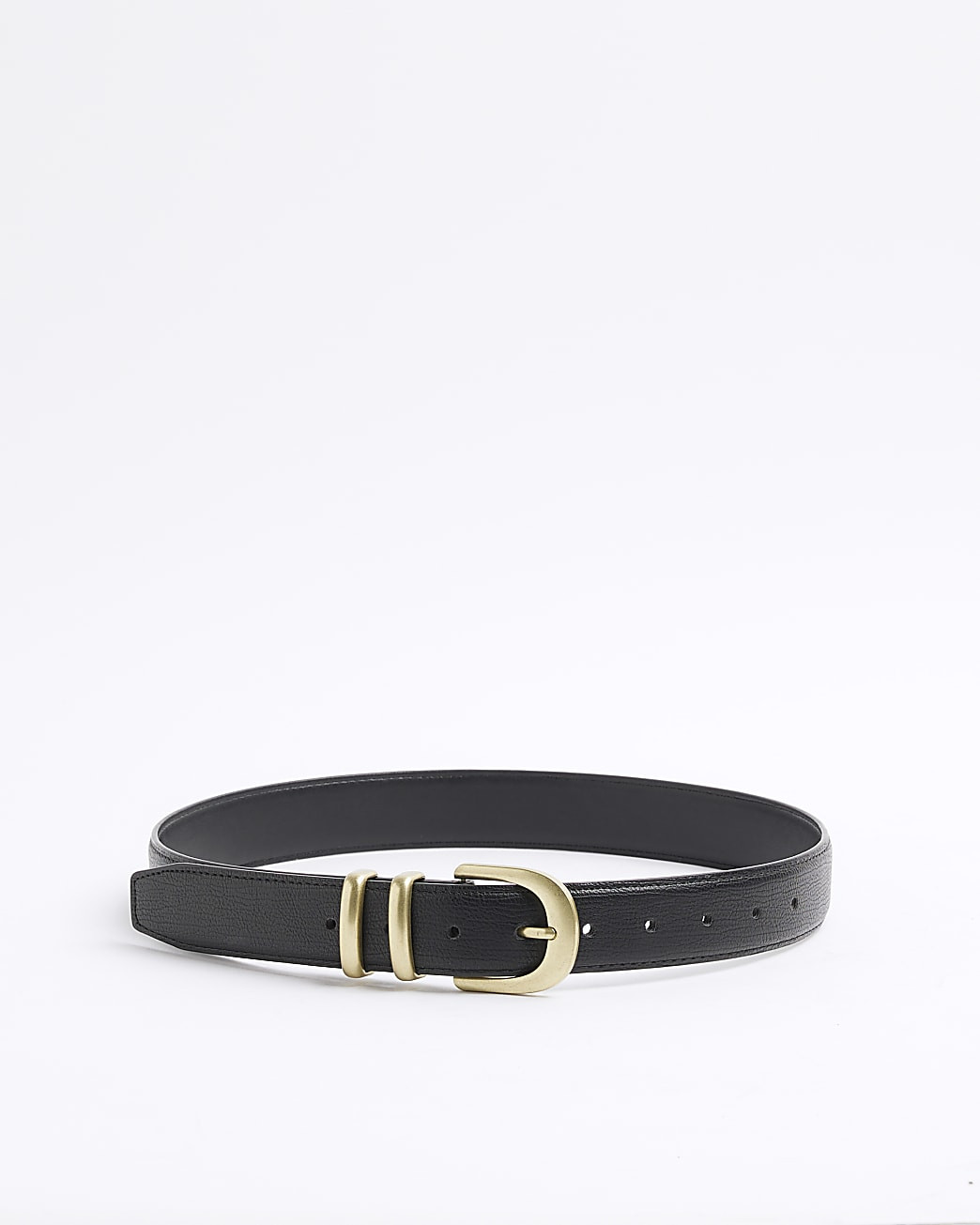 Black faux leather belt | River Island UK & IE