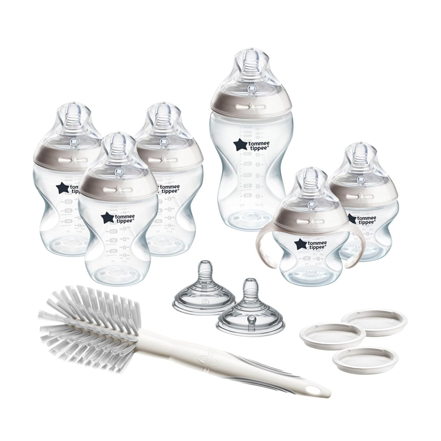 Tommee Tippee Natural Start Grow with Baby Bottle Set, 5oz, 9oz and 11oz, Slow, Medium and Thicker Flow Nipples, Removable Bottle Handles, Self-Sterilizing | Amazon (US)