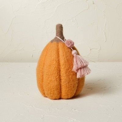 7.5" x 5" Felted Pumpkin Figurine Apricot - Opalhouse™ designed with Jungalow™ | Target