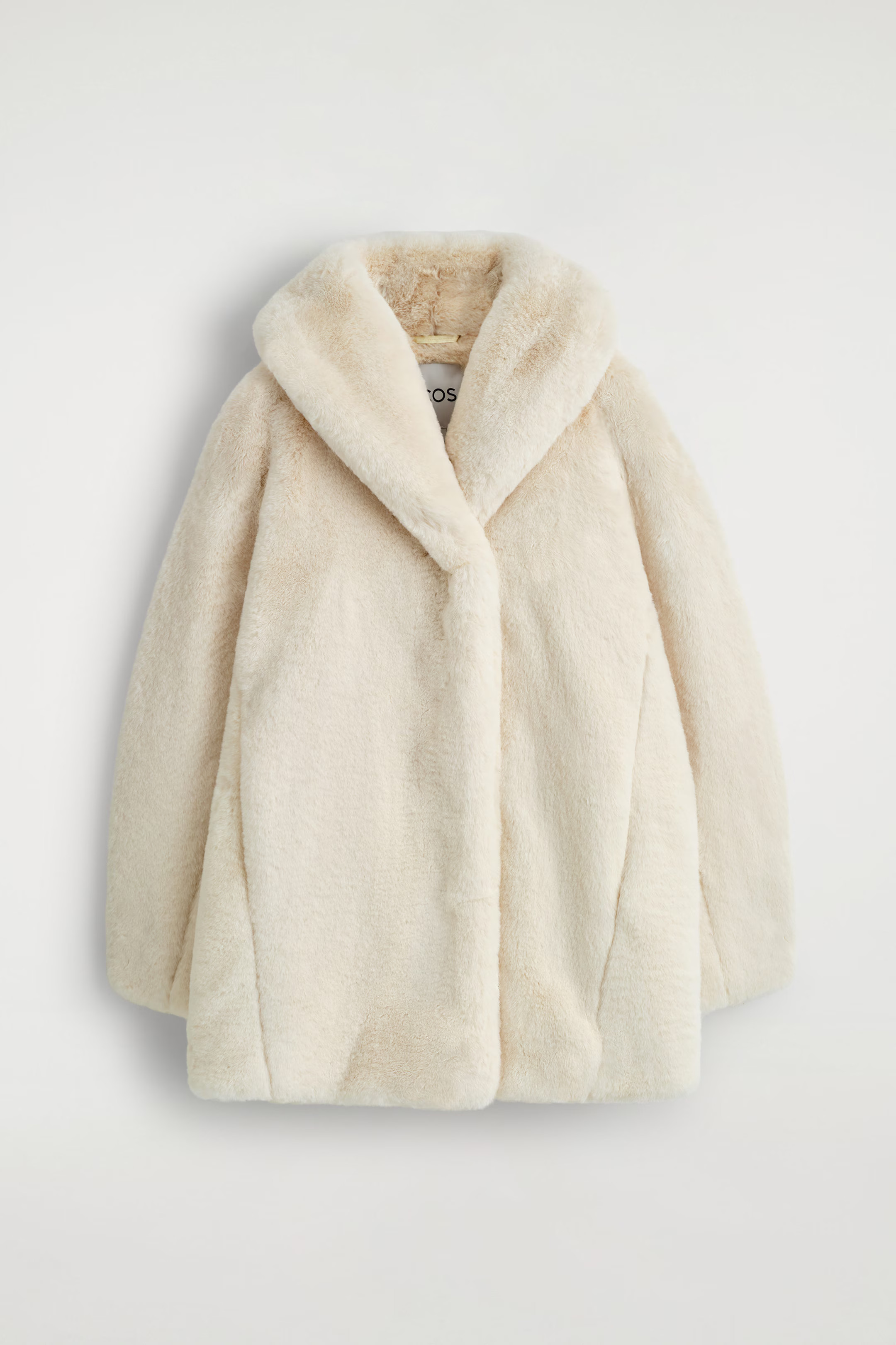 SHAWL-COLLAR FUR-EFFECT JACKET - LIGHT BEIGE | COS US | COS (US)