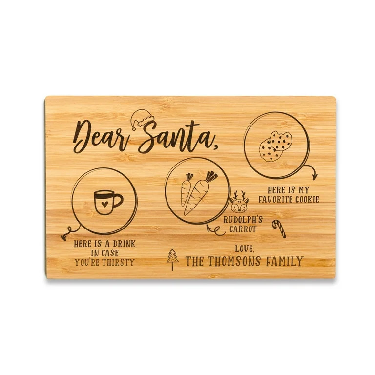 Koyal Wholesale Santa Cookie Plate for Kids Dear Santa Claus Design Tray Milk Cookie Treats for S... | Walmart (US)