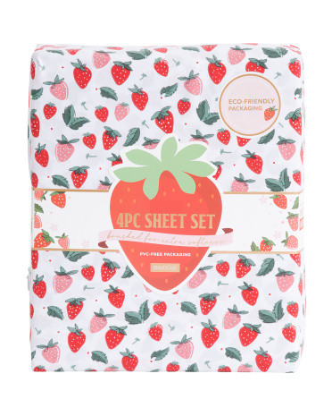 Strawberry Print Sheet Set | TJ Maxx