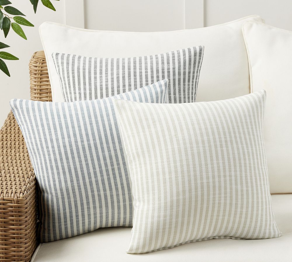 Performance Petite Striped Outdoor Pillow | Pottery Barn (US)