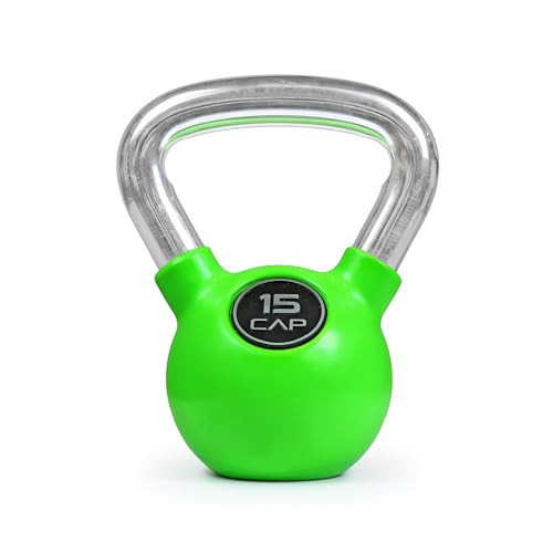 CAP Barbell Rubber Coated Kettlebell with Chrome Handle, 15 lb | Amazon (US)