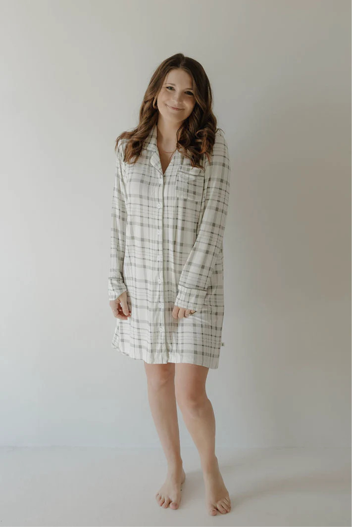 Women's Bamboo Sleeping Dress | Picnic Plaid | Forever French
