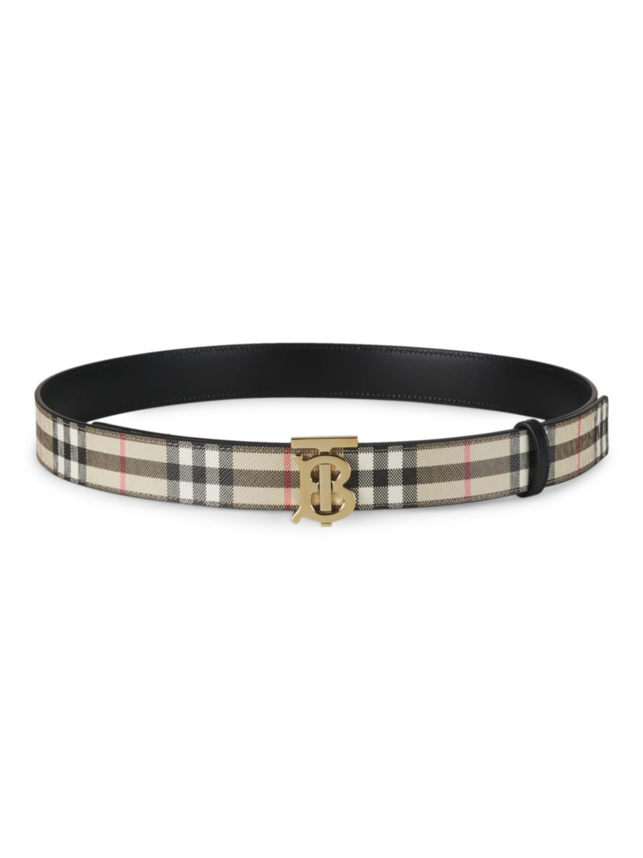 Reversible TB Check Coated Canvas Belt | Saks Fifth Avenue