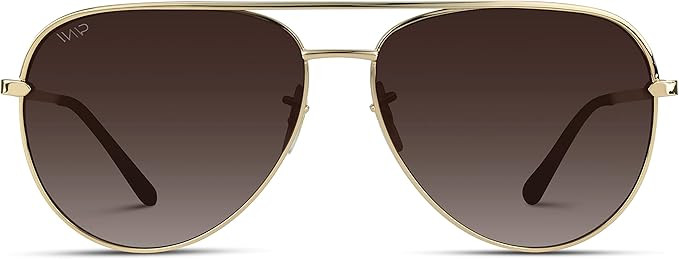 WearMe Pro - Oversized Flat Lens Fashion Designer Inspired Aviator Sunglasses | Amazon (US)